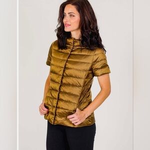 My Anorak Silver  Camo Short Sleeve Puffer SMALL  Jacket New.